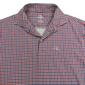 Rhoback Polo Shirt Mens Small Multicolor Gingham Golf Performance Dog Logo